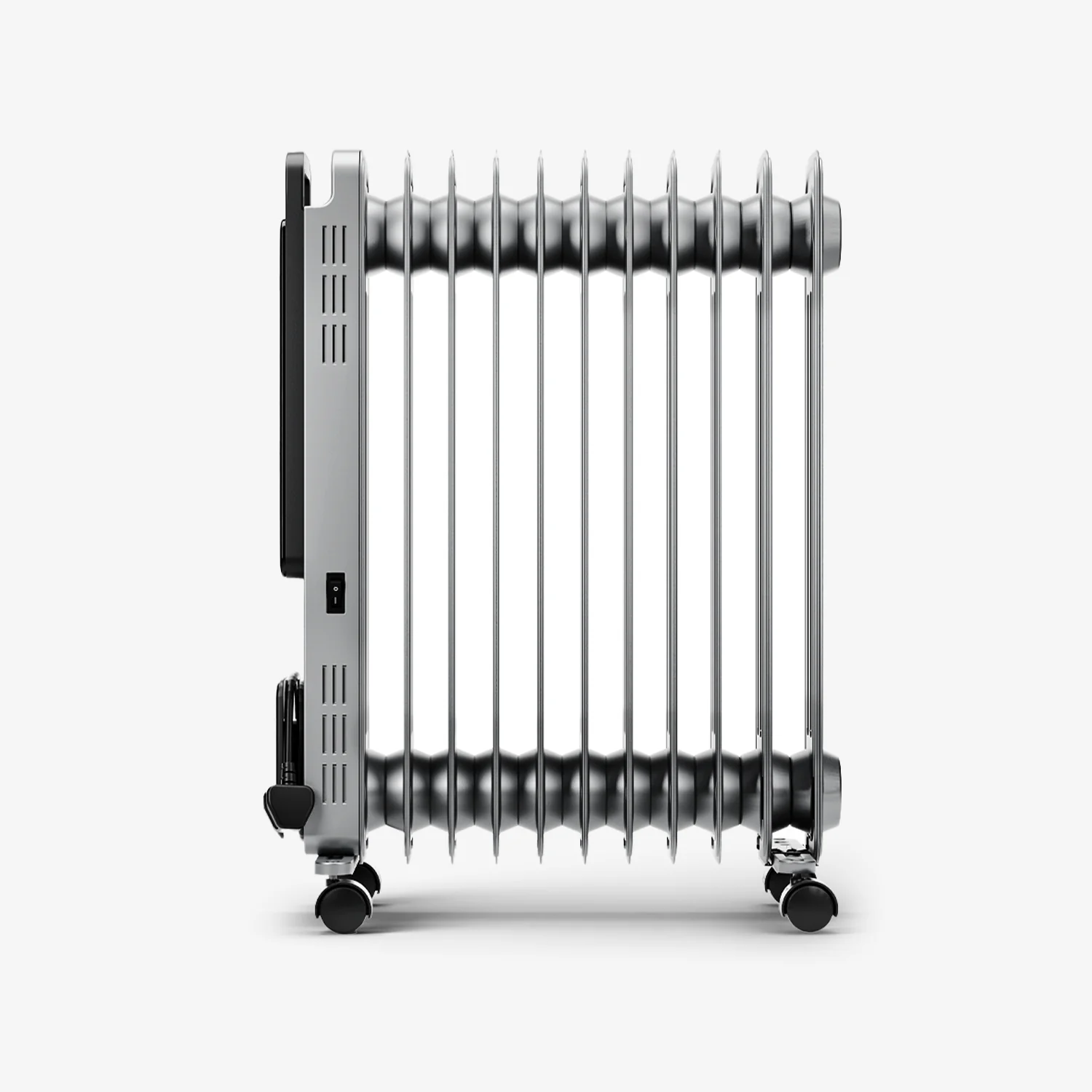 OmniWarm 2500W Oil Filled 11 Fins Eco Radiator Heater with Digital Display and Smart App Control - Silver - Image 6